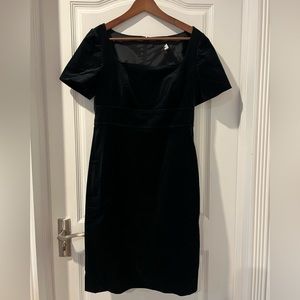 VGUC J.Crew velvet mini dress in black size 8.